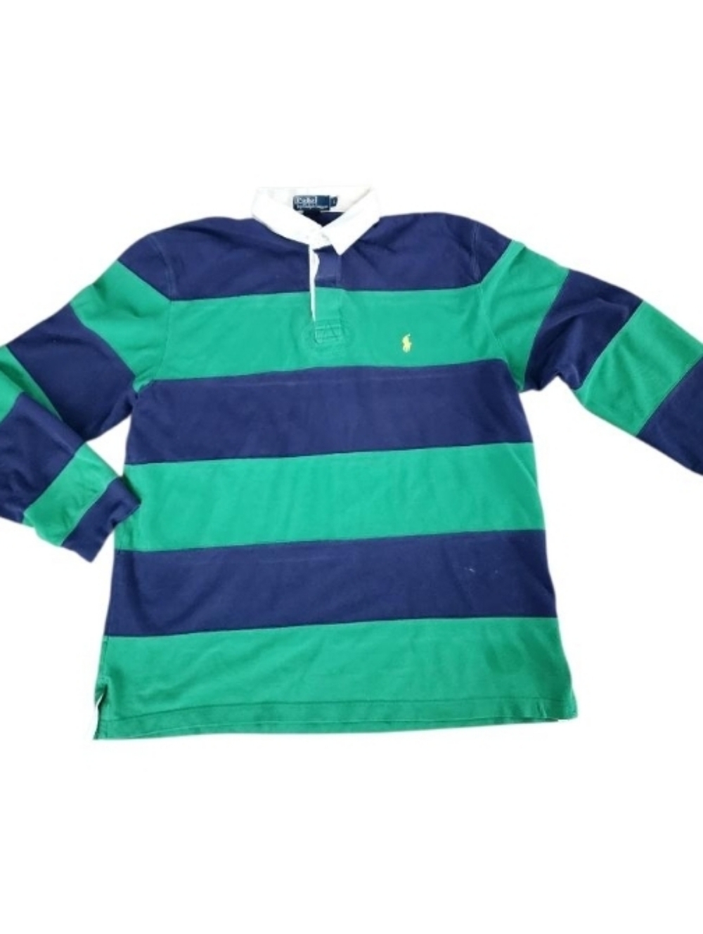 Polo by Ralph Lauren Green & Navy Striped Long-Sleeve Rugby Shirt